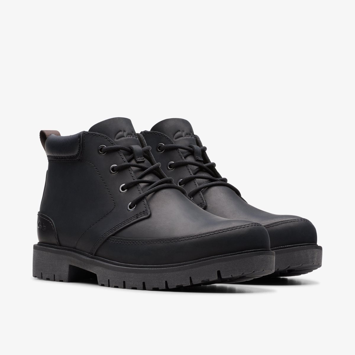 Clarks Rossdale Mid Black Leather Erkek Bot Siyah | 92301YKLT