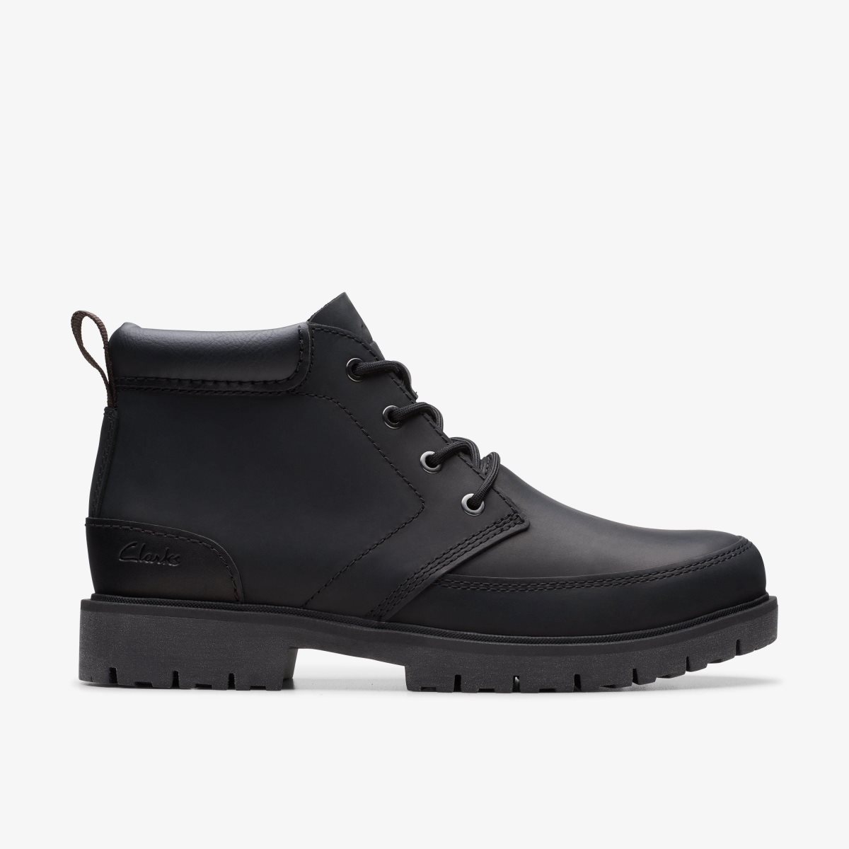 Clarks Rossdale Mid Black Leather Erkek Bot Siyah | 92301YKLT