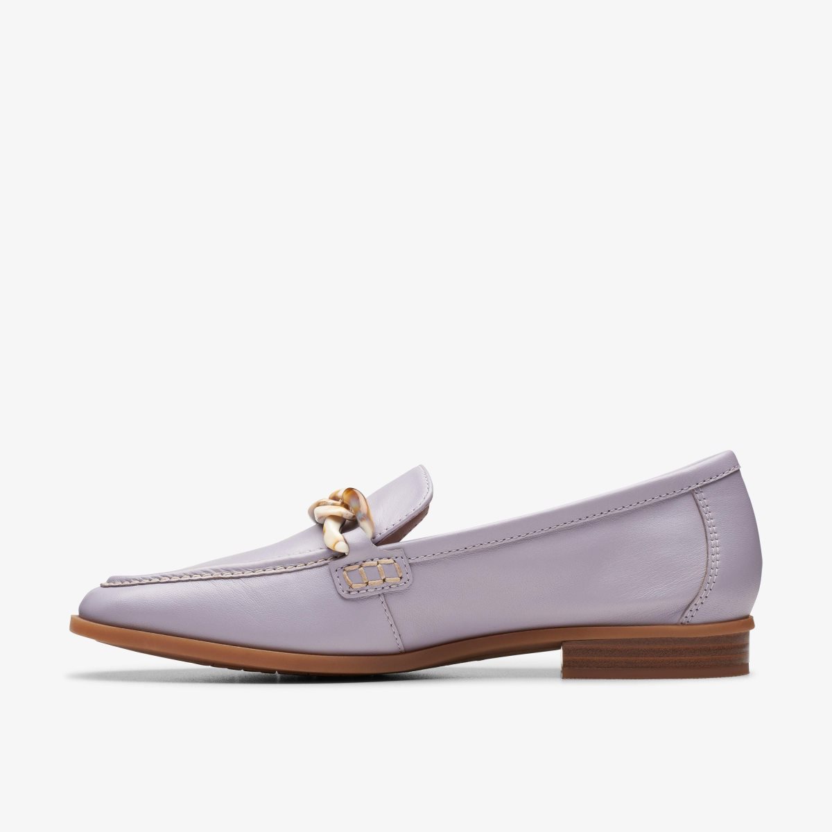 Clarks Sarafyna Iris Lilac Leather Kadın Makosen Ayakkabı Mor | 80792KXUR