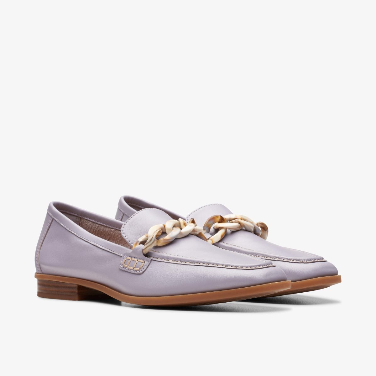 Clarks Sarafyna Iris Lilac Leather Kadın Makosen Ayakkabı Mor | 80792KXUR