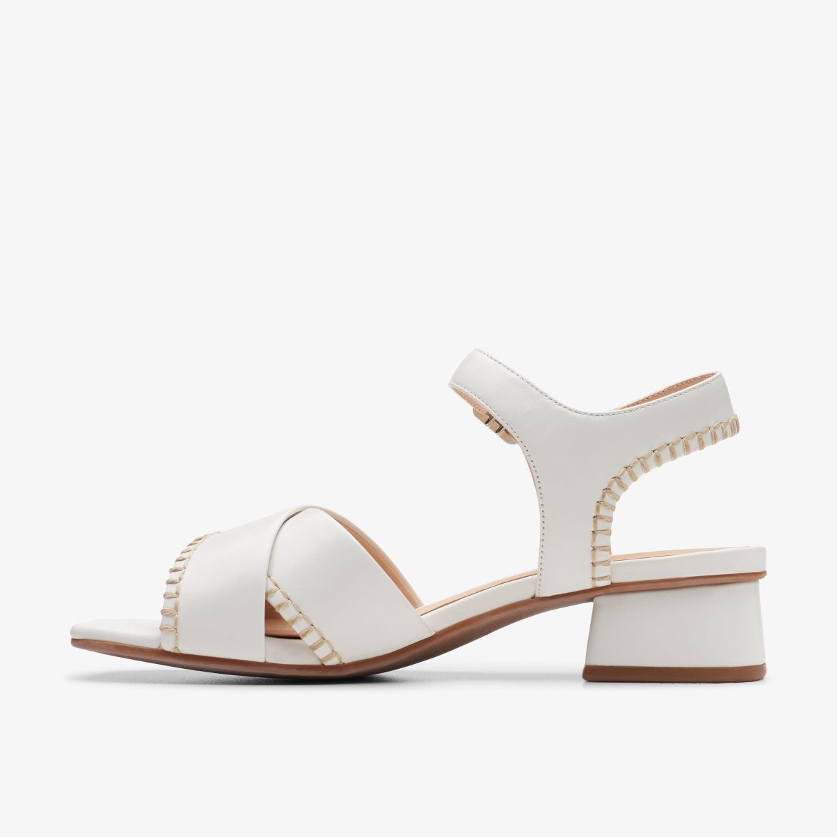 Clarks Serina 35 Cross Off White Leather Kadın Sandalet Beyaz | 47321YNAQ