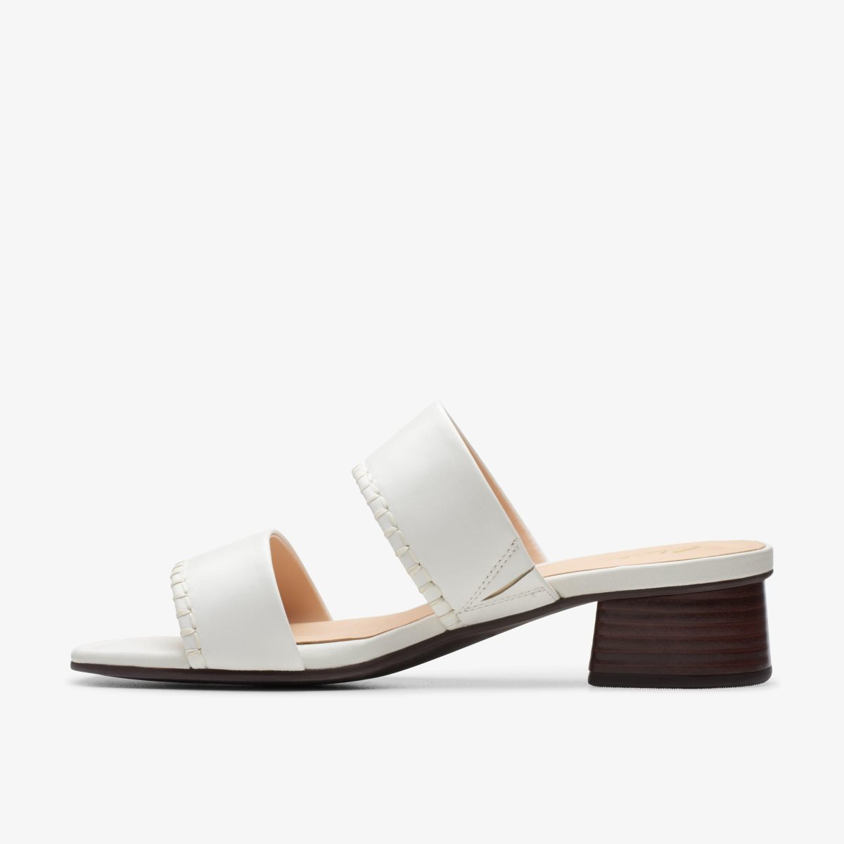 Clarks Serina 35 Mule Off White Leather Kadın Sandalet Beyaz | 93521UVMD