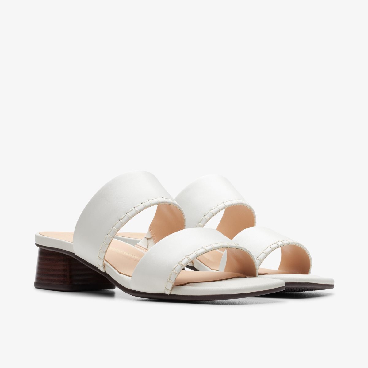 Clarks Serina 35 Mule Off White Leather Kadın Sandalet Beyaz | 93521UVMD