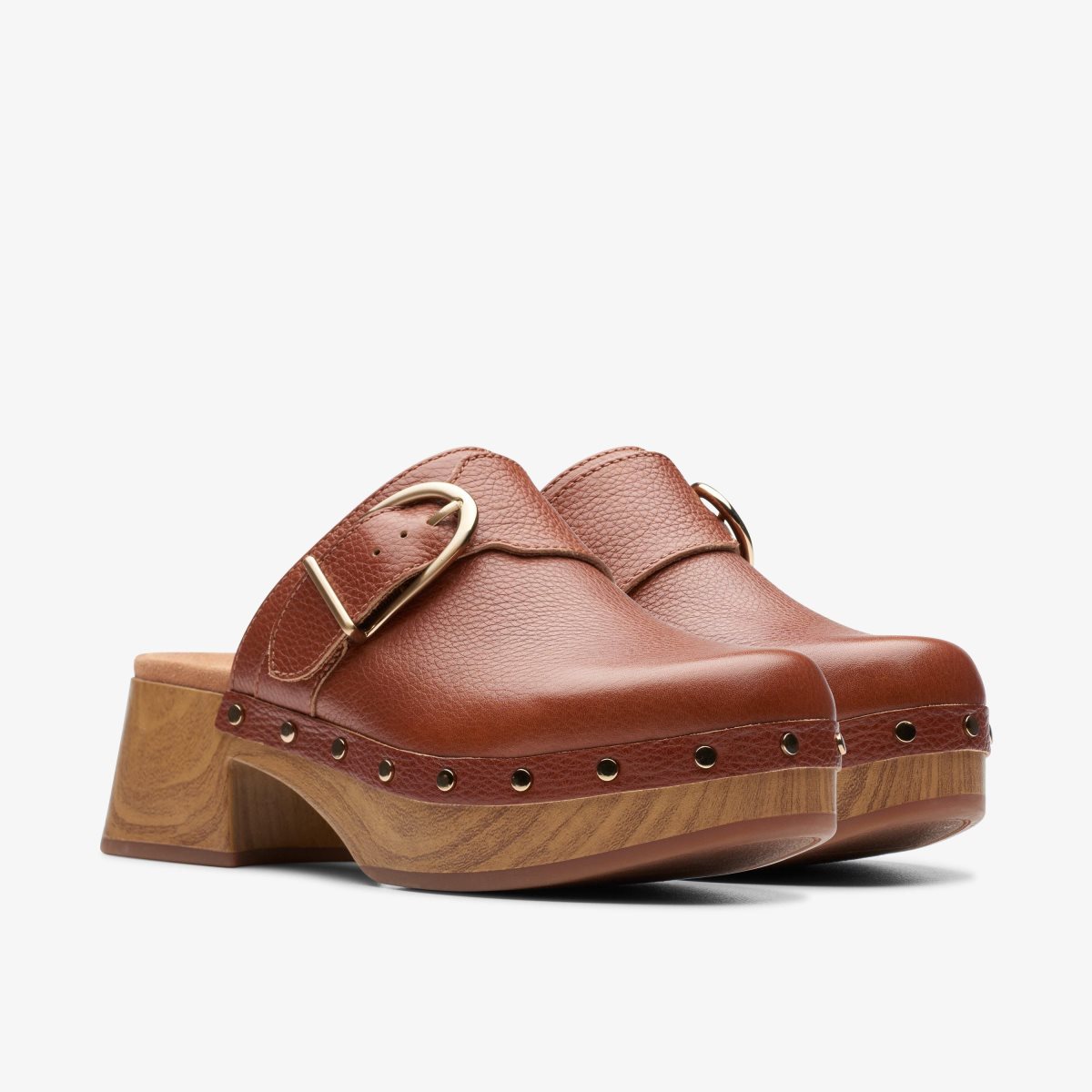 Clarks Sivanne Sun Tan Leather Kadın Clog Terlik Kahverengi | 76281QDAO