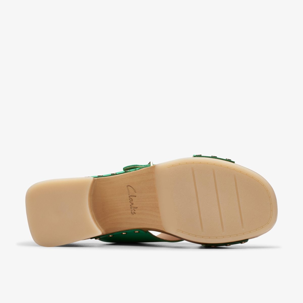 Clarks Sivanne Walk Green Leather Kadın Clog Terlik Yeşil | 21943YIEH