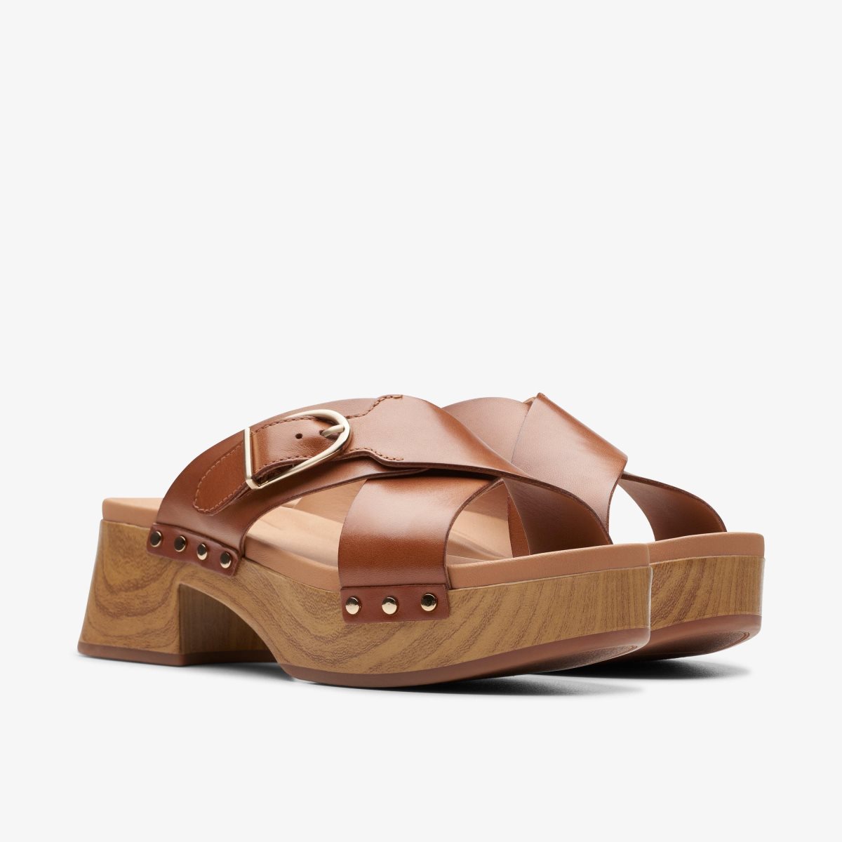 Clarks Sivanne Walk Tan Leather Kadın Clog Terlik Kahverengi | 73846ZXUT