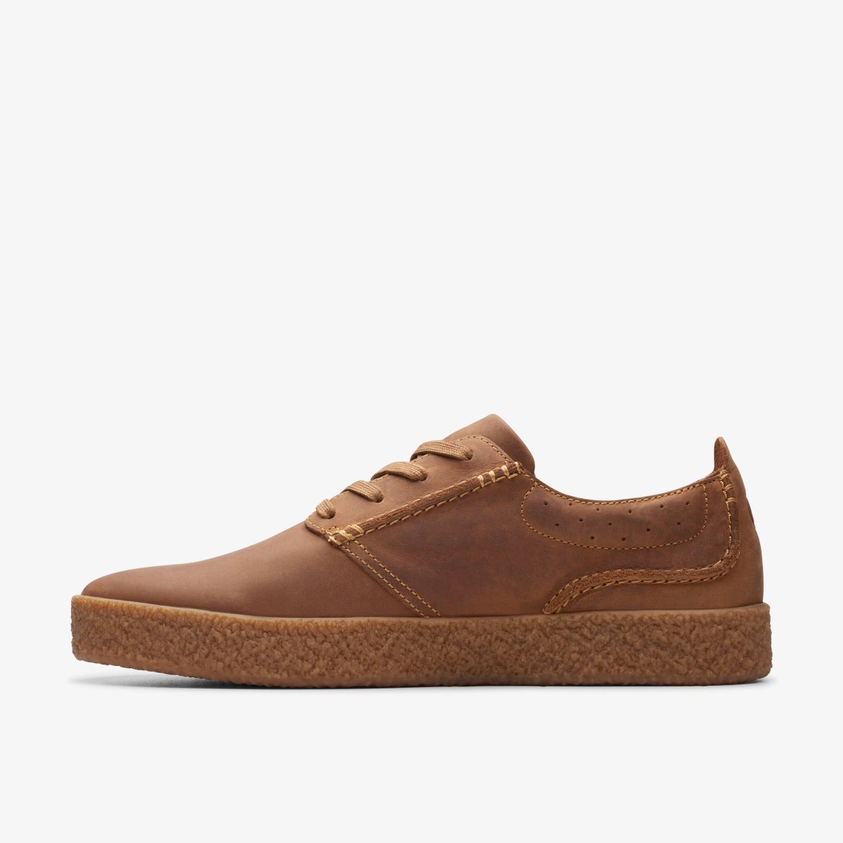 Clarks Streethill Lace Dark Tan Leather Erkek Spor Ayakkabı Koyu Kahverengi | 62130NYWS