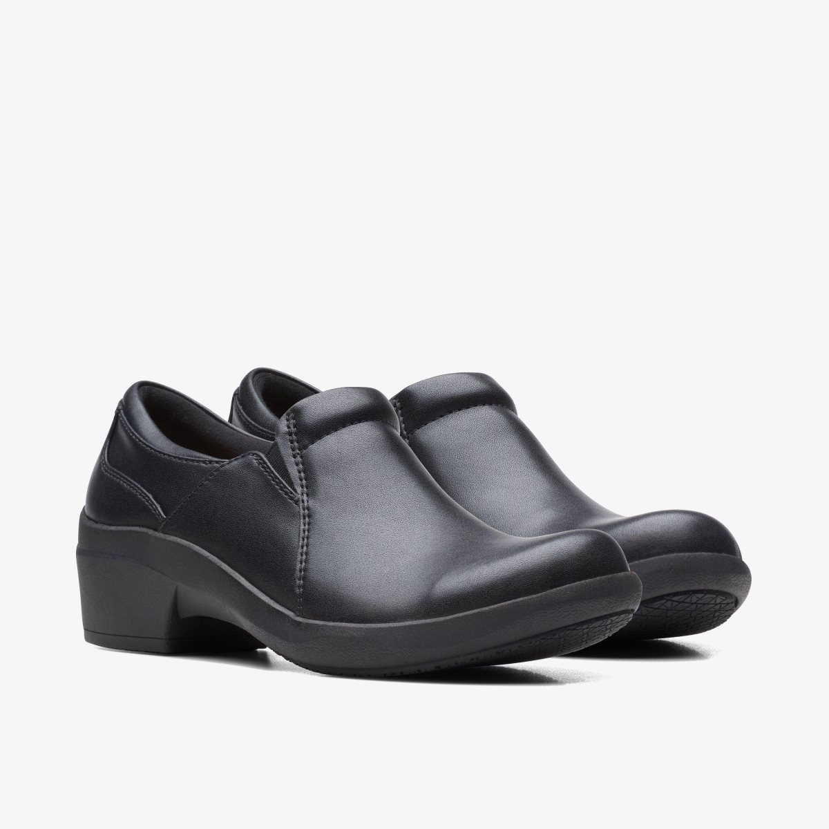 Clarks Talene Pace Black Leather Kadın Clog Terlik Siyah | 70352THUF