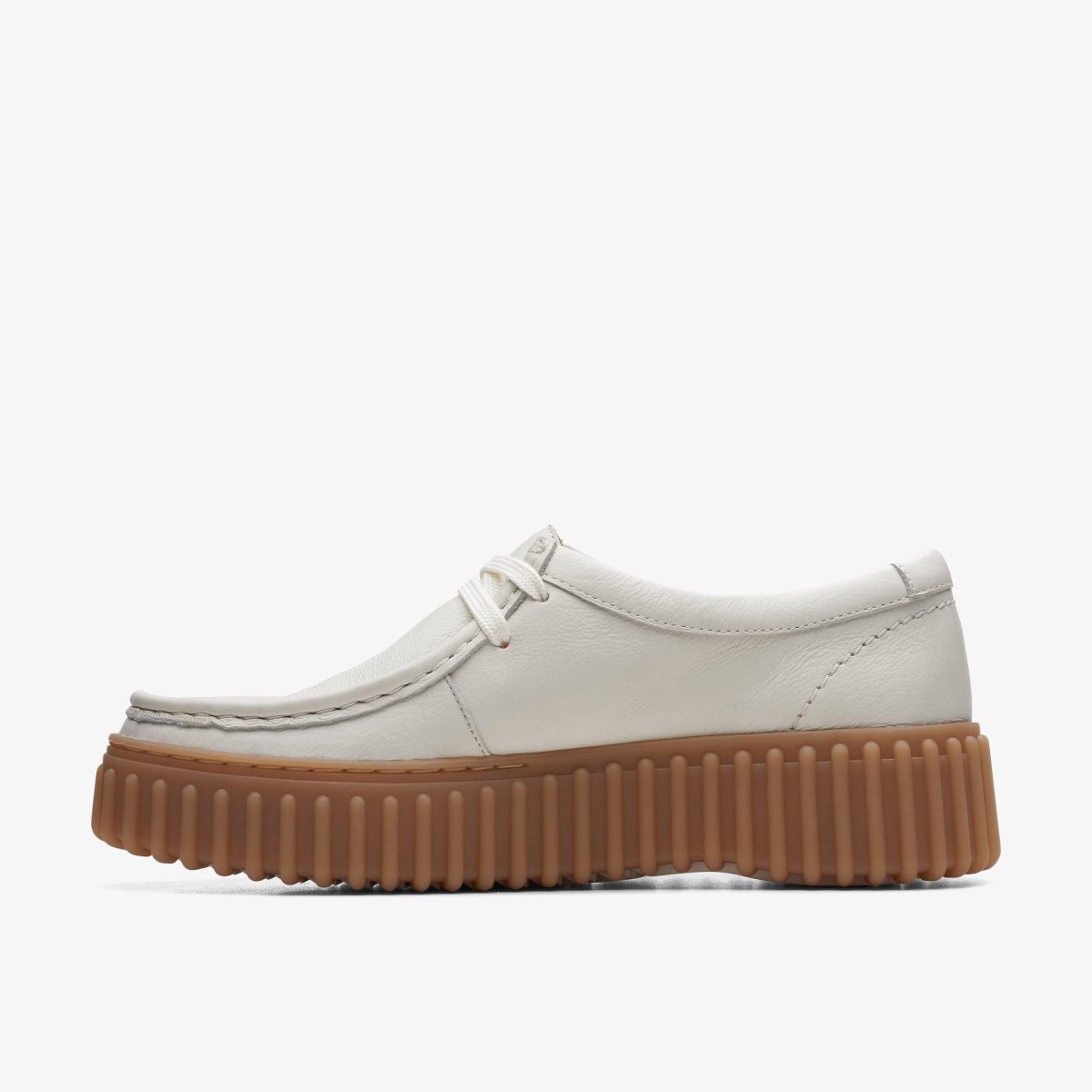 Clarks Torhill Bee Off White Leather Kadın Platform Ayakkabı Beyaz | 84320TFRC