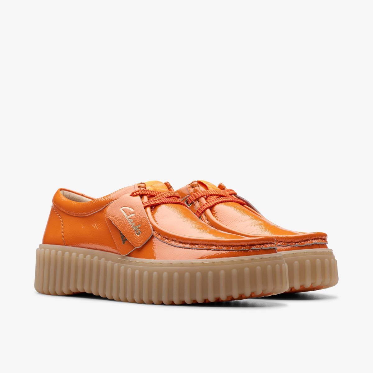 Clarks Torhill Bee Orange Patent Kadın Platform Ayakkabı Turuncu | 08923RBIT