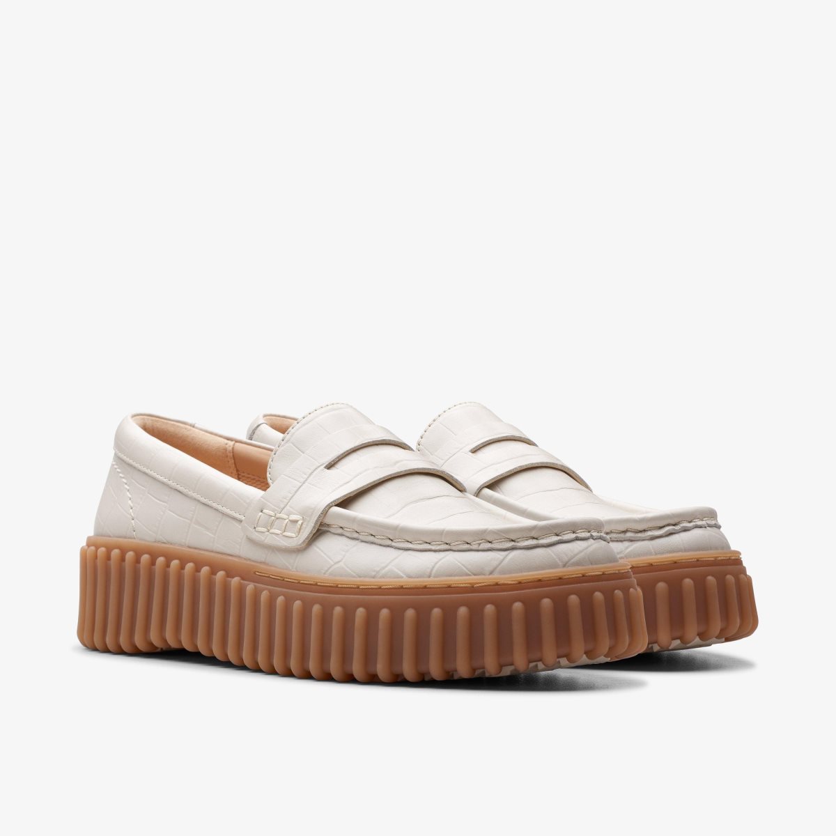 Clarks Torhill Penny Cream Interest Kadın Platform Ayakkabı Krema | 46518DLZQ