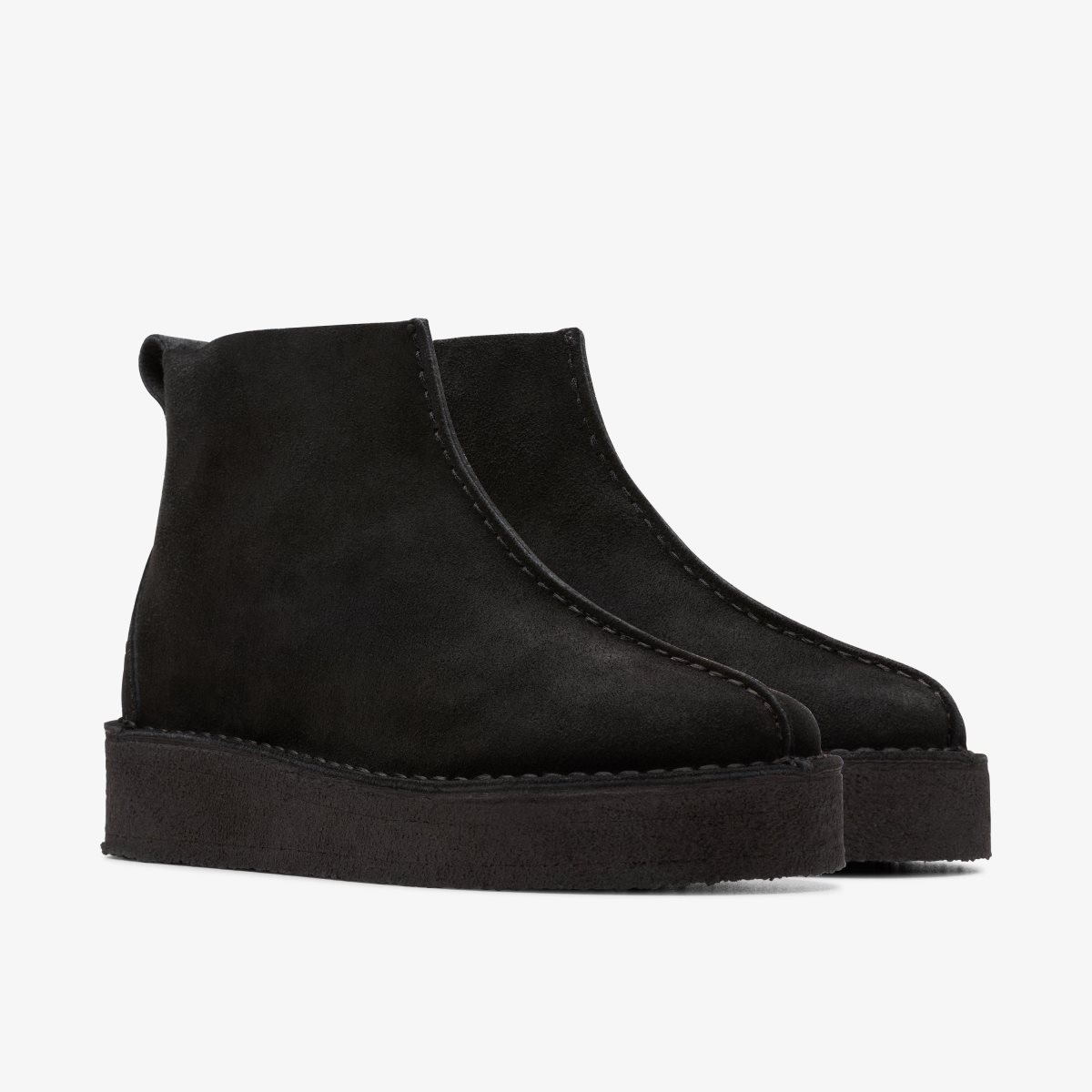 Clarks Trek Wedge Boot Black Suede Kadın Bot Siyah | 41859PEGH