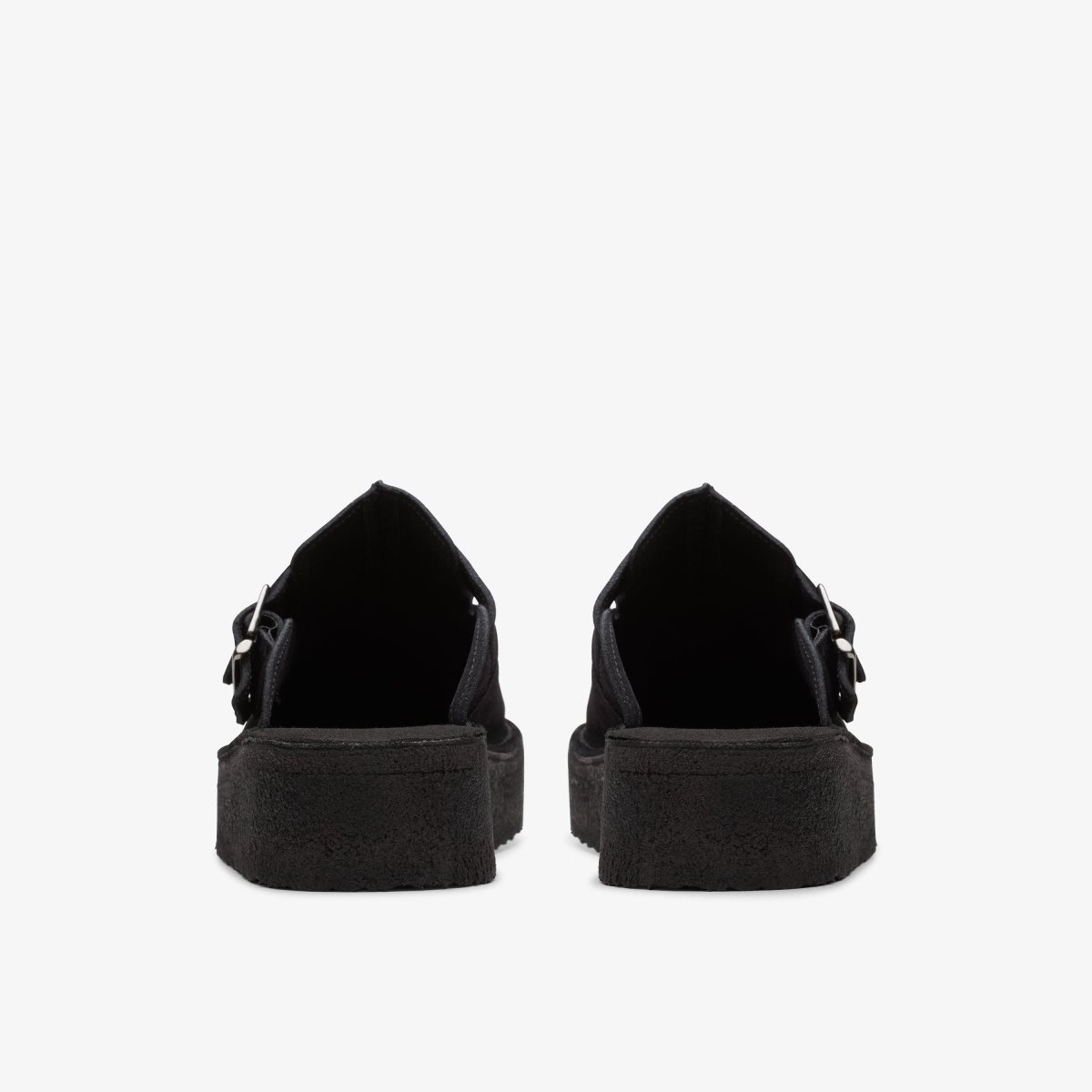 Clarks Trek Wedge Mule Black Suede Kadın Clog Terlik Siyah | 75209NXEQ