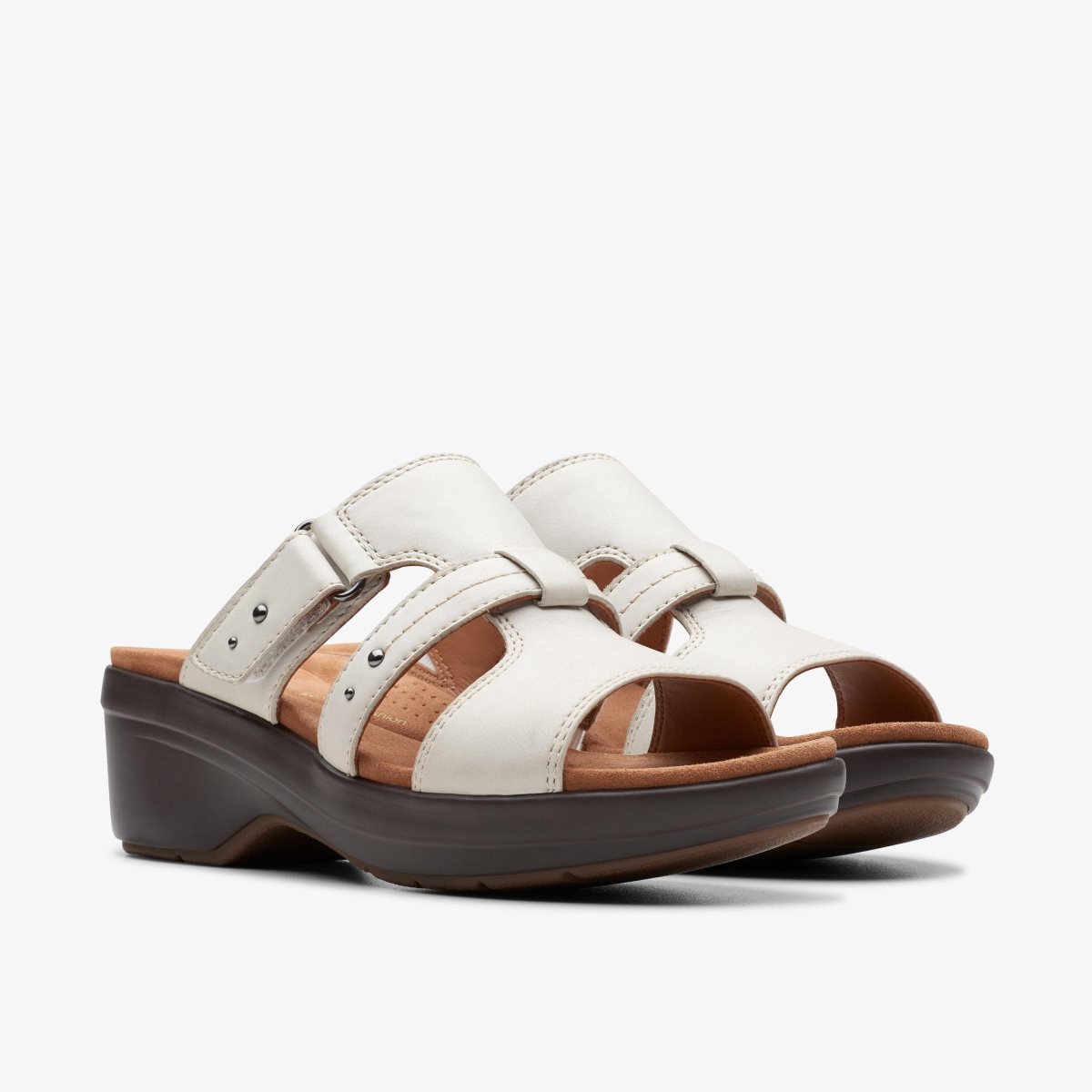 Clarks Tuleah Jane Off White Leather Kadın Dolgu Topuklu Beyaz | 78536QSUW