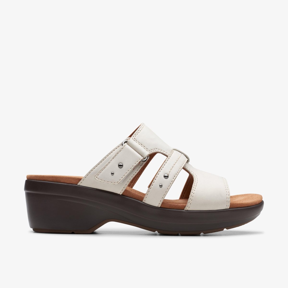 Clarks Tuleah Jane Off White Leather Kadın Dolgu Topuklu Beyaz | 78536QSUW