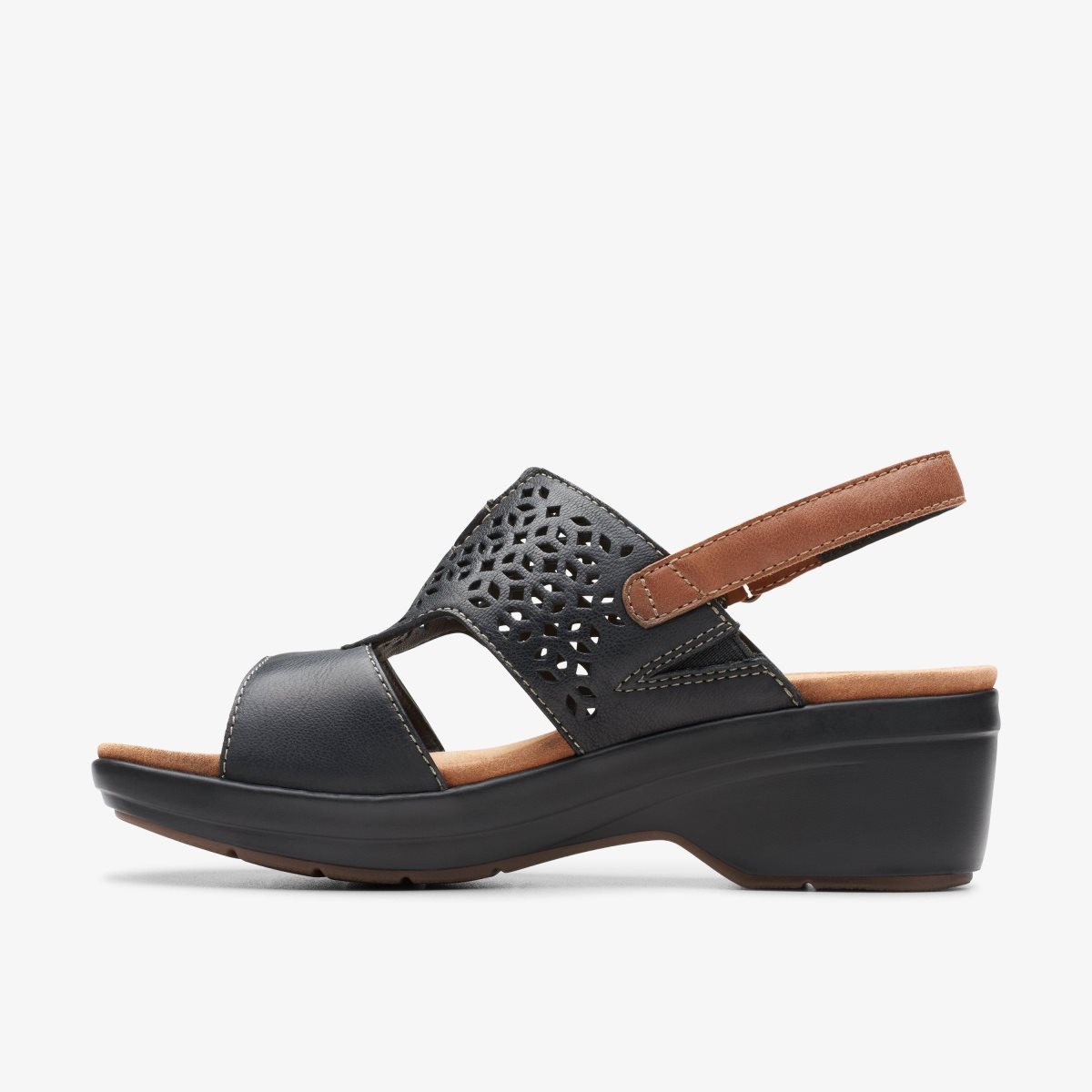 Clarks Tuleah Sun Black Leather Kadın Sandalet Siyah | 25807XAHN