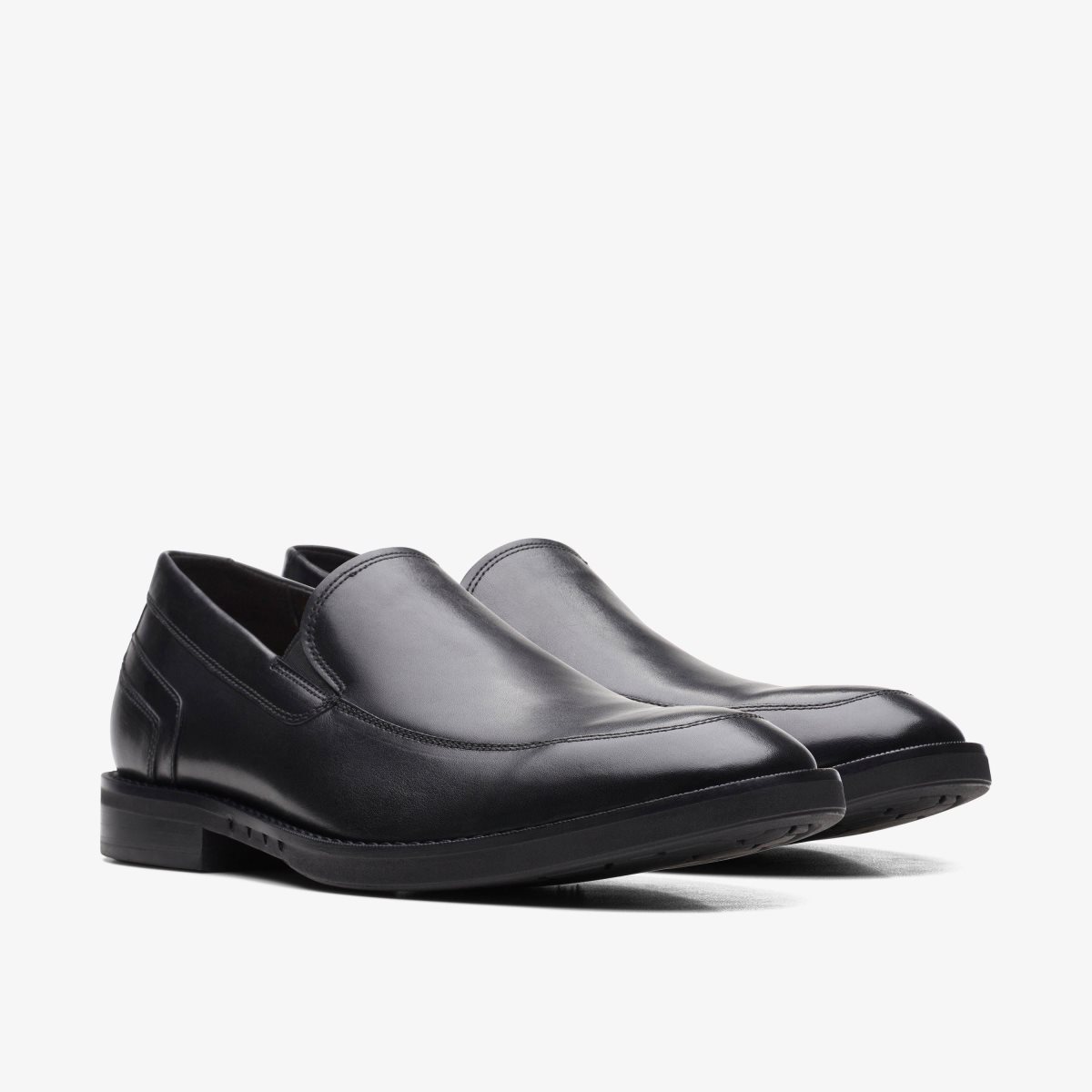 Clarks Un Hugh Step Black Leather Erkek Elbise Ayakkabısı Siyah | 79016KCPU