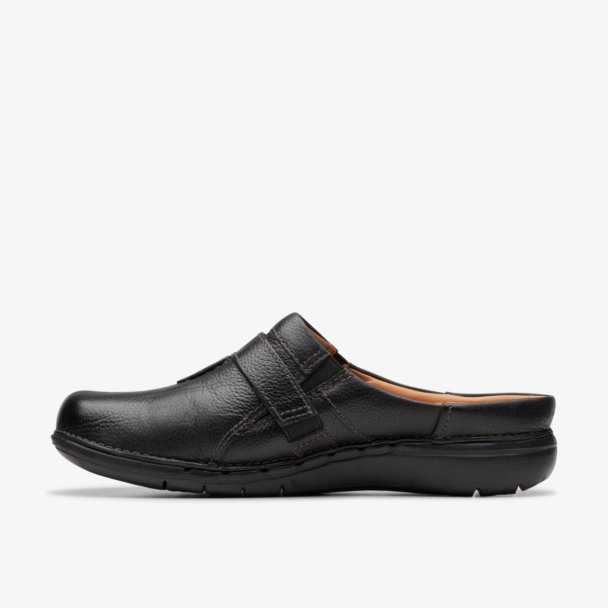 Clarks Un Loop Ease Black Leather Kadın Clog Terlik Siyah | 76930DQIS