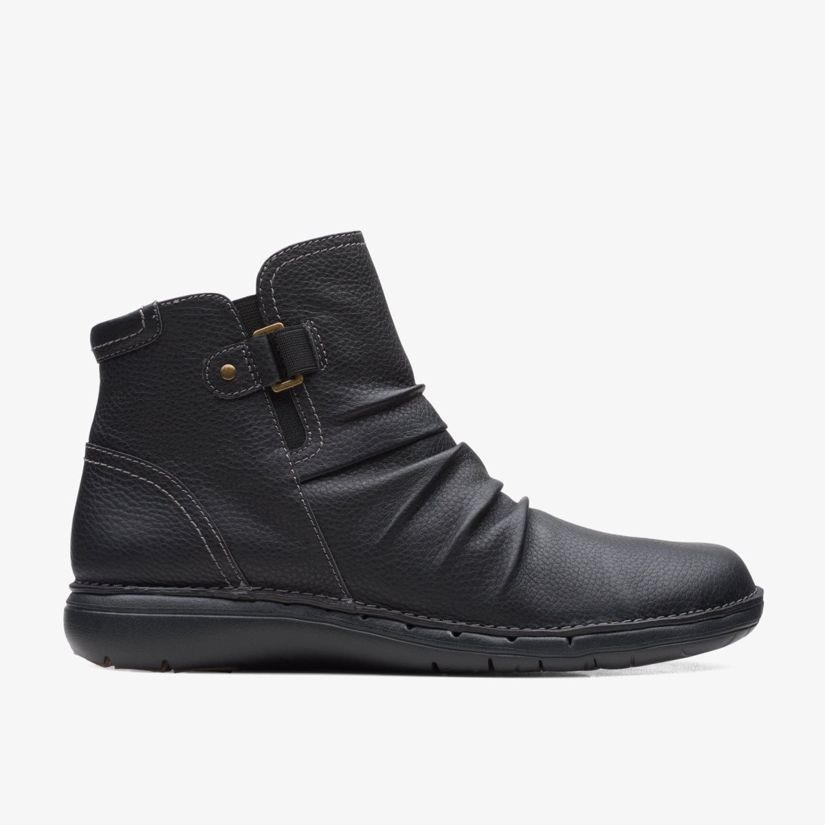 Clarks Un Loop Top Black Leather Kadın Bot Siyah | 75614KGJQ