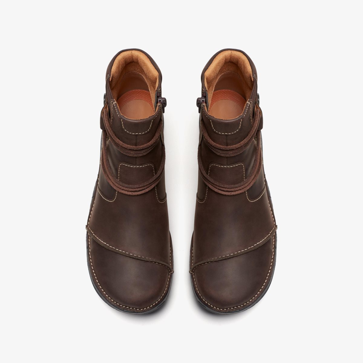 Clarks Un Loop Up Dark Brown Leather Kadın Bot Koyu Kahverengi | 03594DPYR