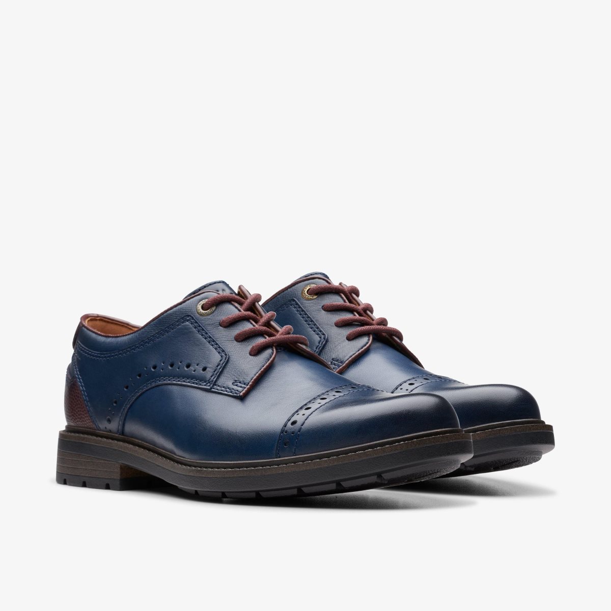 Clarks Un Shire Vibe Navy Combination Erkek Elbise Ayakkabısı Lacivert | 28139CAIS