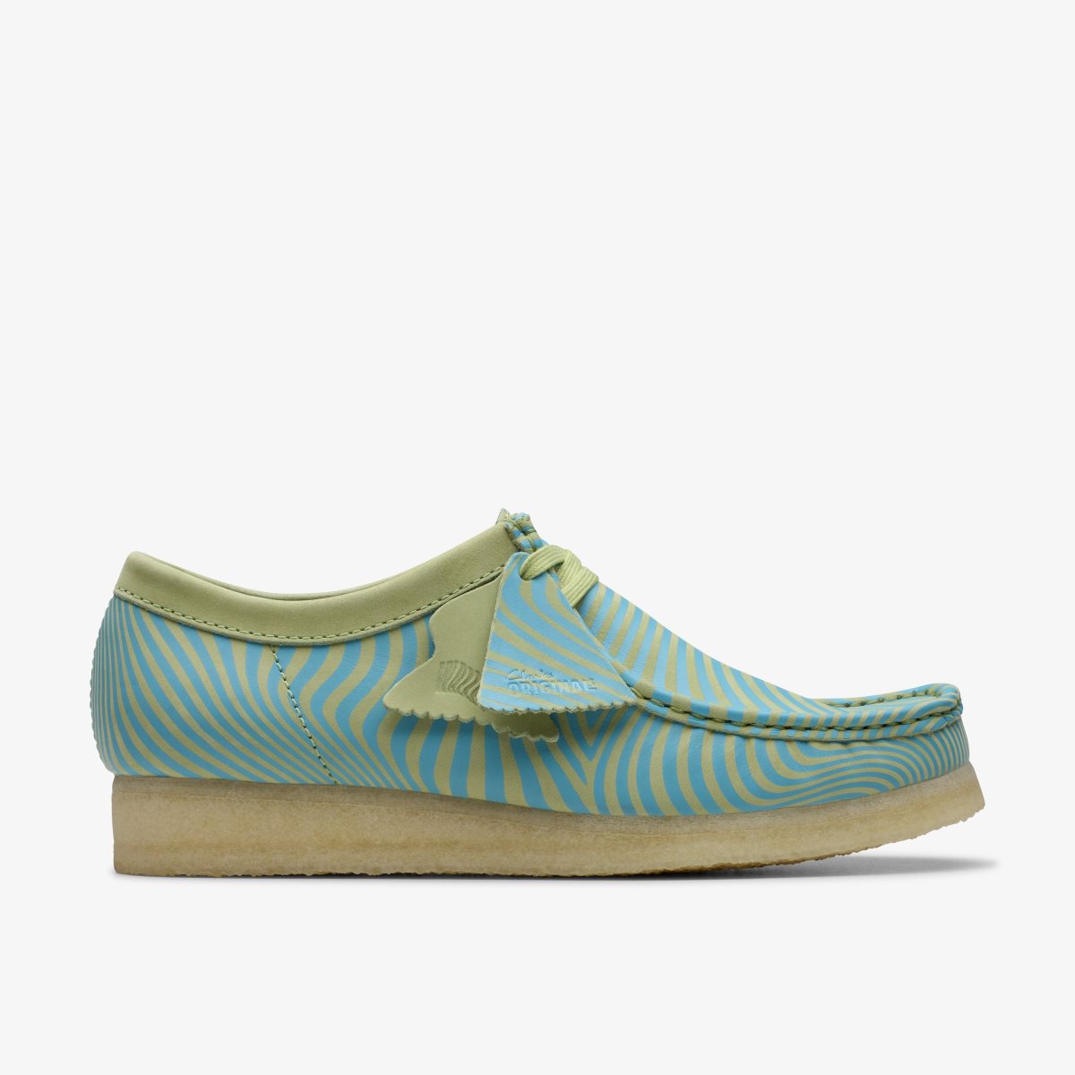 Clarks Wallabee Blue/Lime Print Erkek Wallabees Mavi Açık Yeşil | 42965DMXO