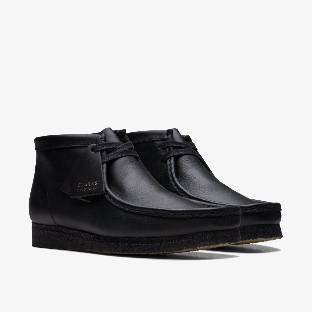 Clarks Wallabee Boot Black Leather Erkek Wallabees Siyah | 74031SIPQ