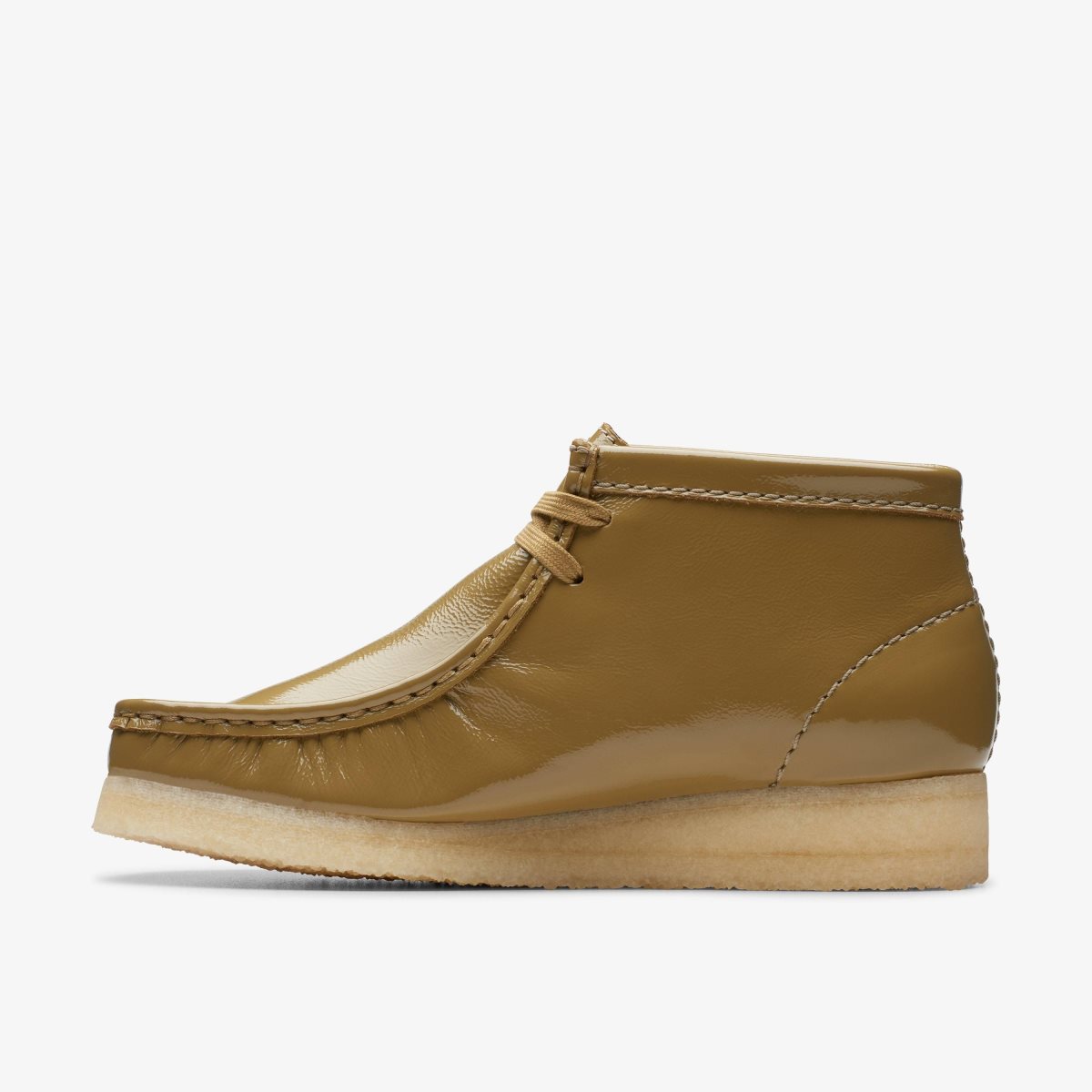 Clarks Wallabee Boot Dark Olive Patent Kadın Bot Koyu Zeytin Yeşili | 43512VLTM