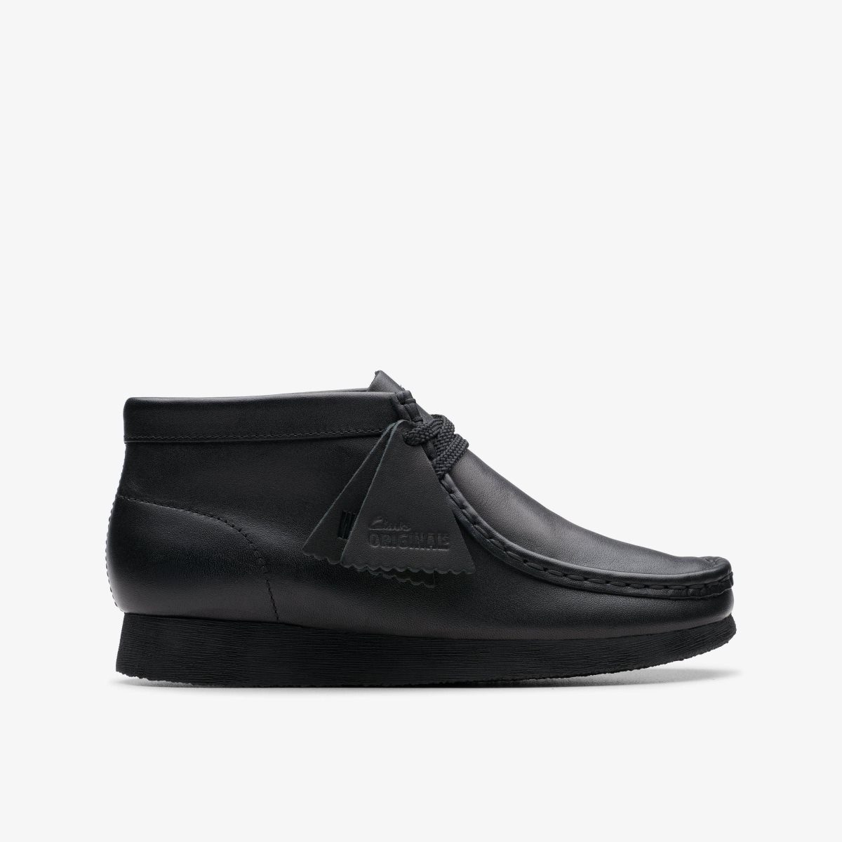 Clarks Wallabee Boot Older Black Leather Çocuk Orijinal Ayakkabı Siyah | 35261IPQX