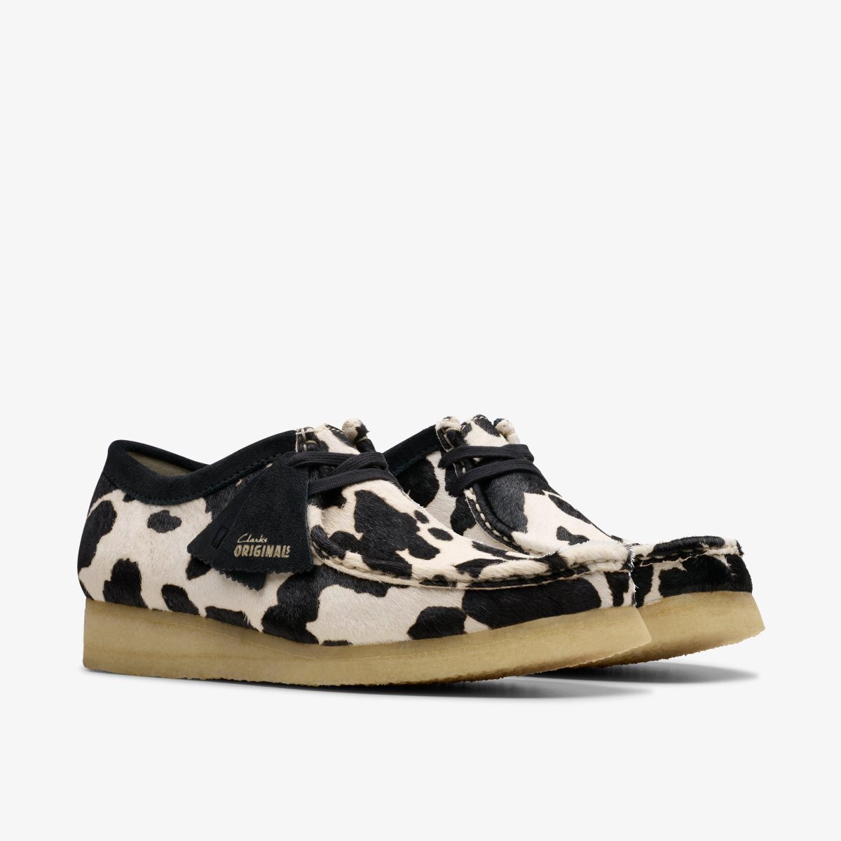 Clarks Wallabee Cow Print HairOn Erkek Wallabees Baskılı | 17462CNFY