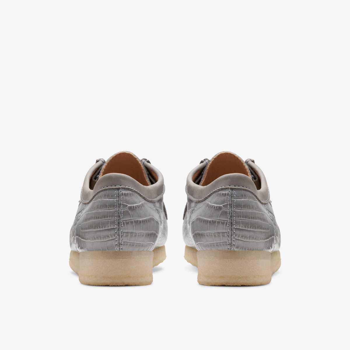 Clarks Wallabee Grey Crocodile Print Erkek Wallabees Gri | 82537VKMO