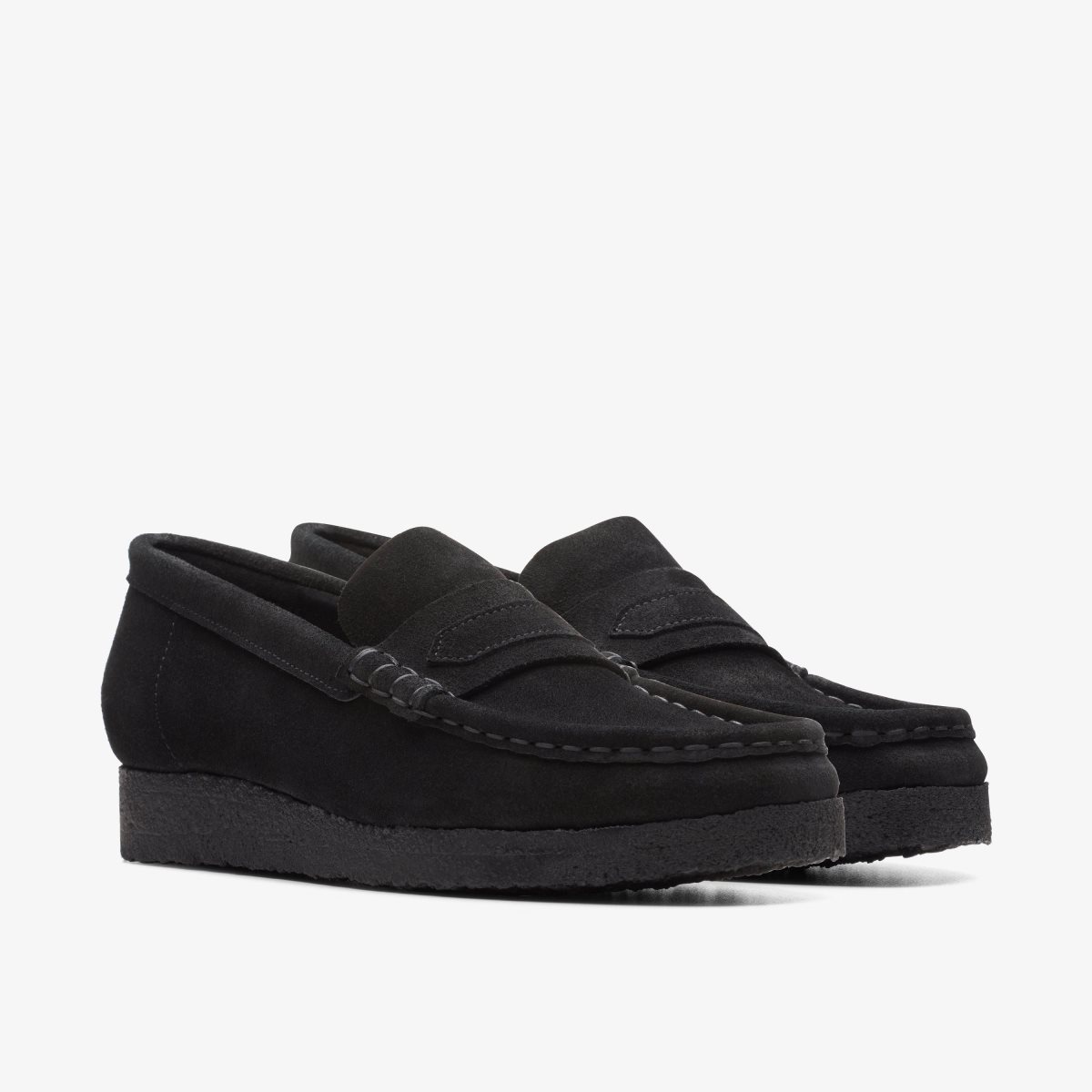 Clarks Wallabee Loafer Black Suede Kadın Makosen Ayakkabı Siyah | 80613SGLE