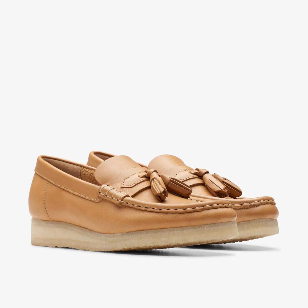 Clarks Wallabee Loafer Mid Tan Leather Kadın Makosen Ayakkabı Kahverengi | 34659IKSA