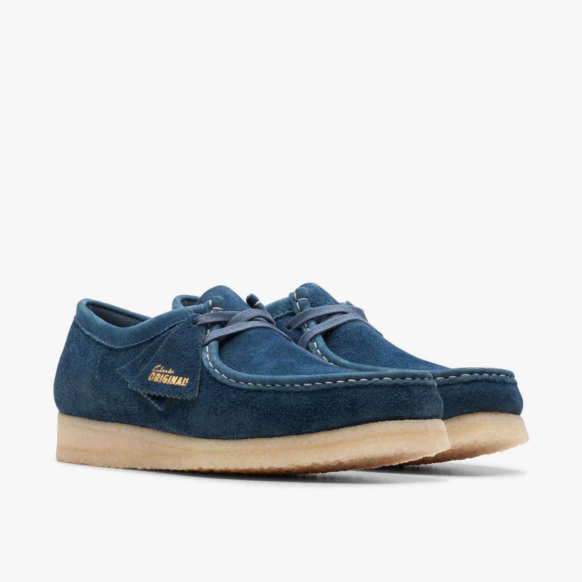 Clarks Wallabee Navy/Teal Suede Erkek Wallabees Lacivert Turkuaz | 26057QUWF