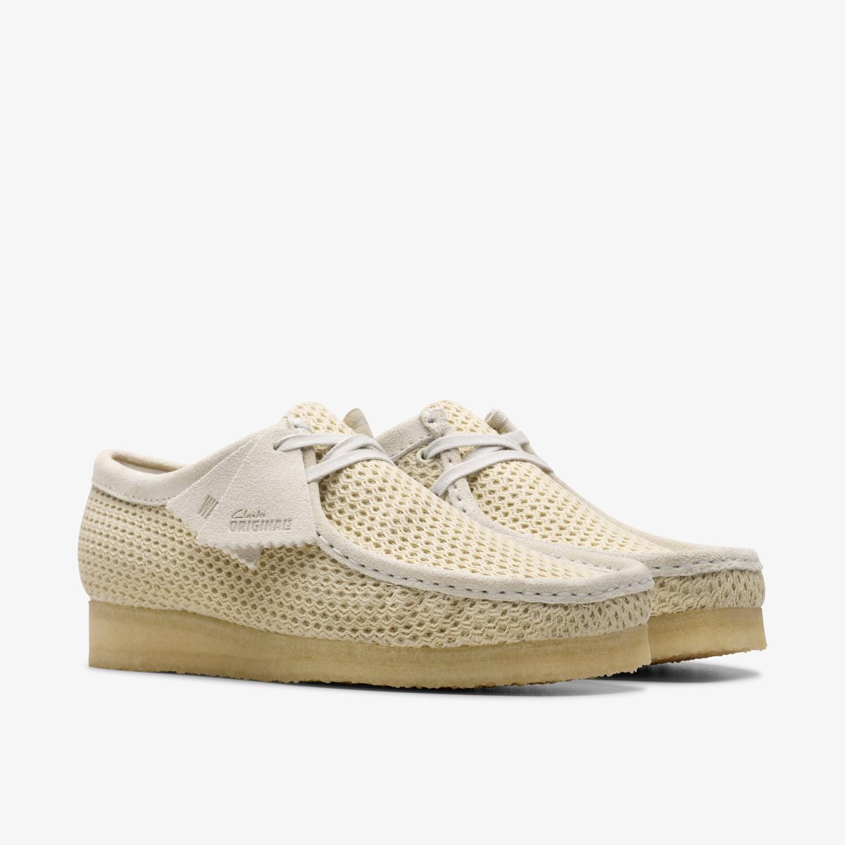 Clarks Wallabee Off White Mesh Erkek Wallabees Beyaz | 18694IOWH