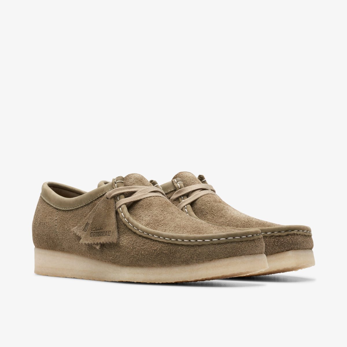 Clarks Wallabee Pale Khaki Suede Erkek Wallabees Haki | 29316MQAN