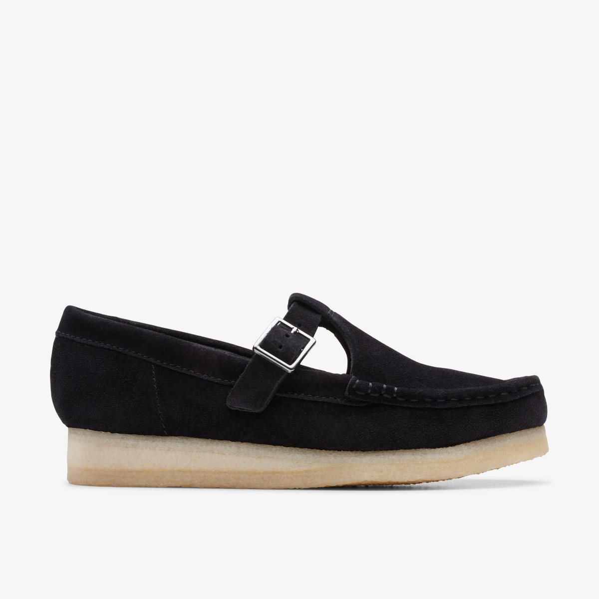 Clarks Wallabee T-Bar Black Suede Kadın Makosen Ayakkabı Siyah | 65097NKAJ