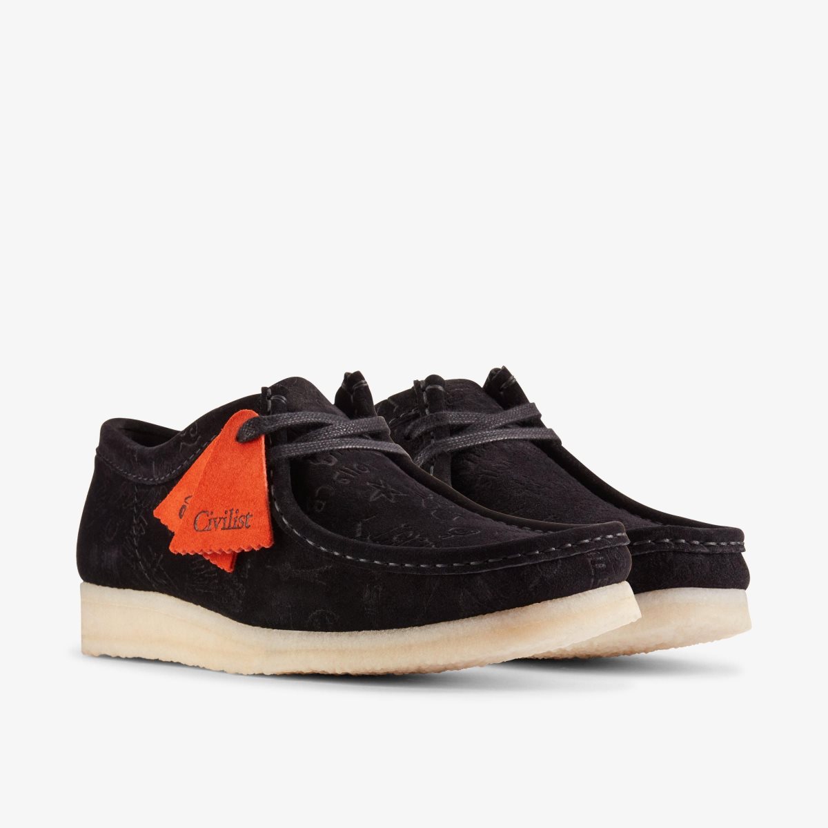 Clarks Wallabee X Civilist Black Deboss Erkek Wallabees Siyah | 75698MHKC