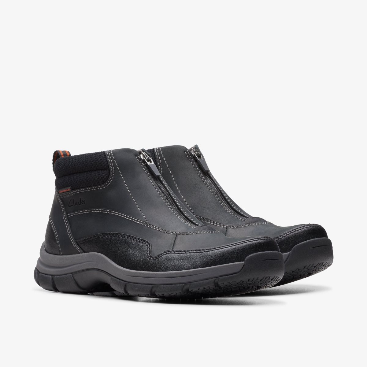 Clarks Walpath Zip Black Leather Erkek Bot Siyah | 12534EBSZ